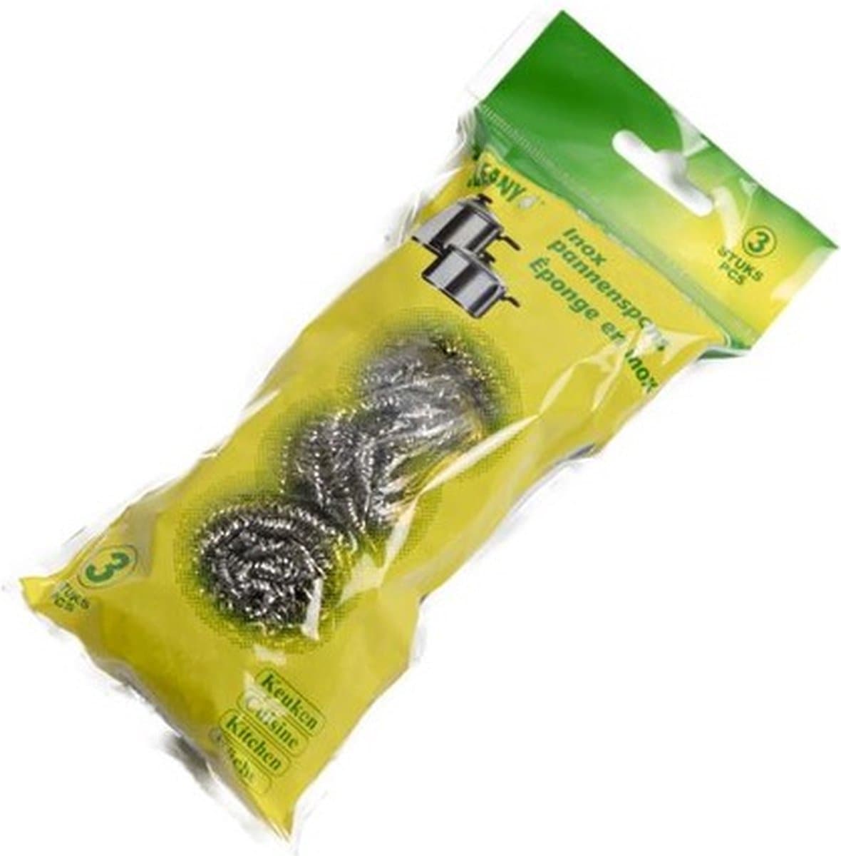 Cleany roestvrijstalen schuurspons, set van 3, 20 G