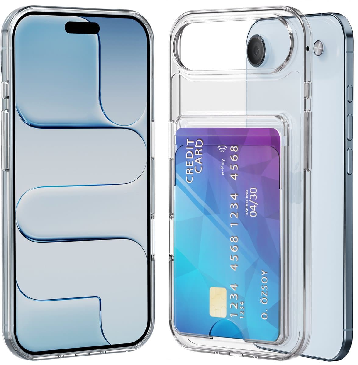 Hoesje geschikt voor iPhone 17 Air met Pasjeshouder Transparant - Met Kaarthouder - Kristalhelder - Hard Case