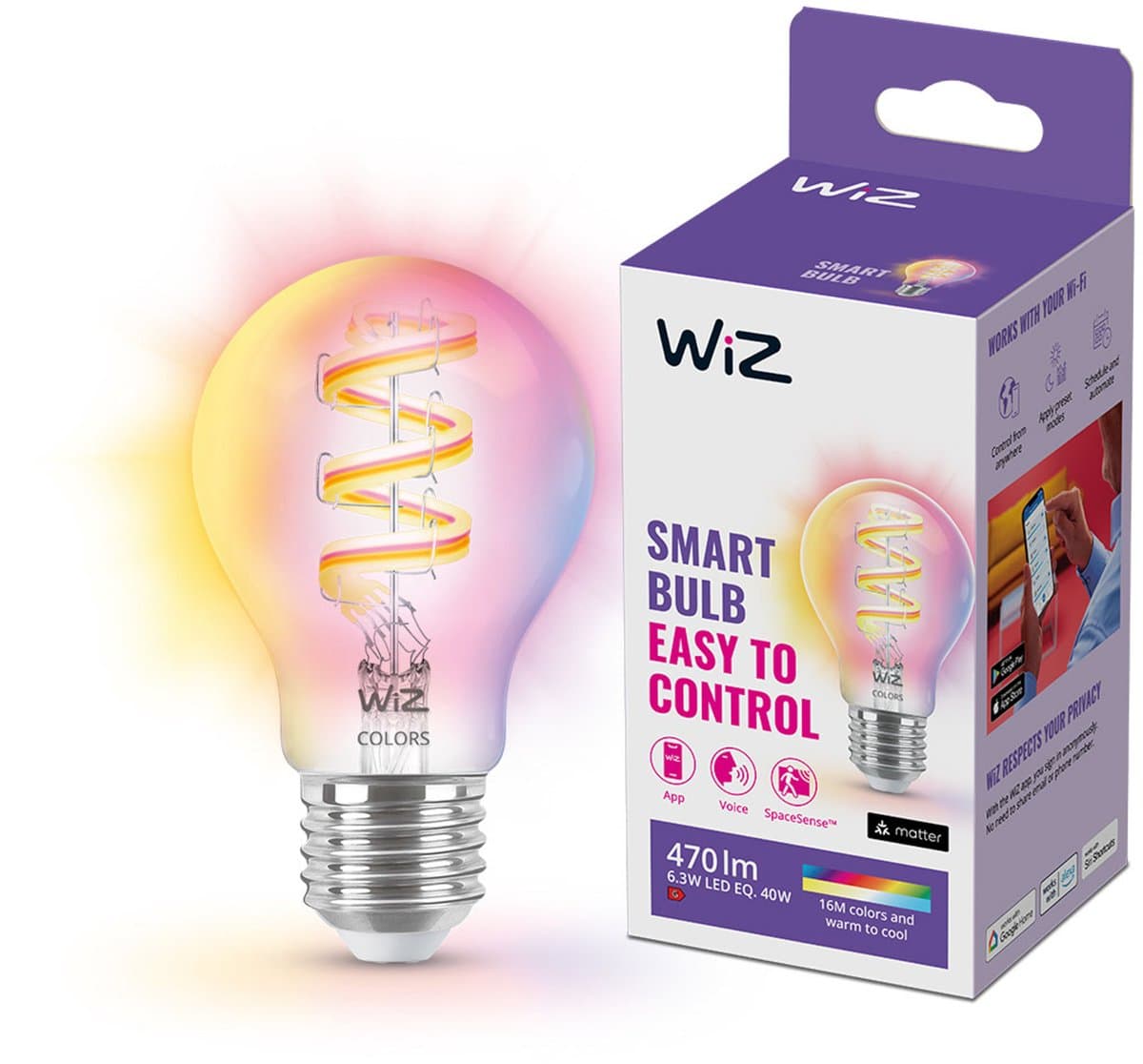 WiZ Filament lamp - Gekleurd en wit licht - E27