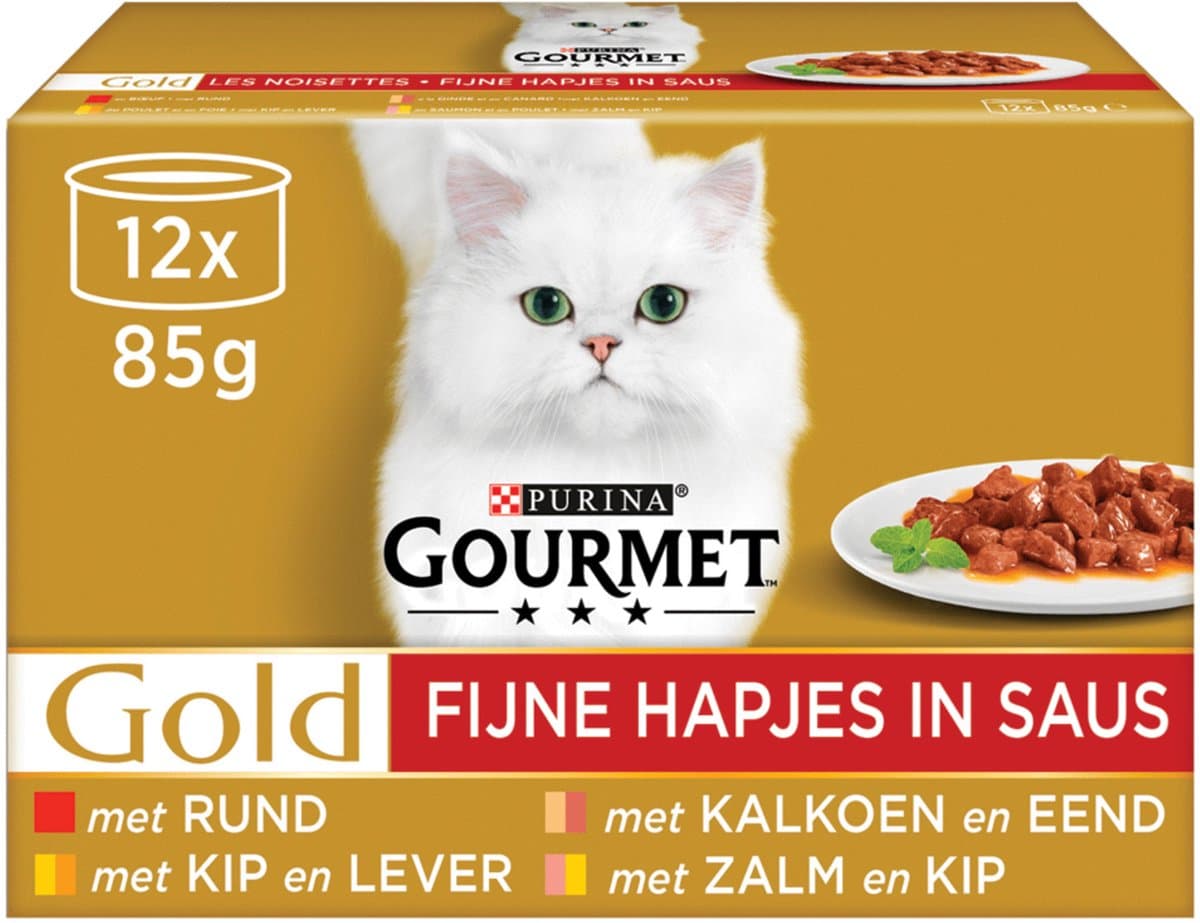 Gourmet Gold premium kattenvoer heerlijke kattensnack blikjes 12 x 85 g
