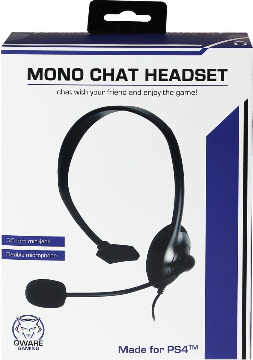 Qware PS4 Mono Headset - Gaming - Thuiswerk - Computer -