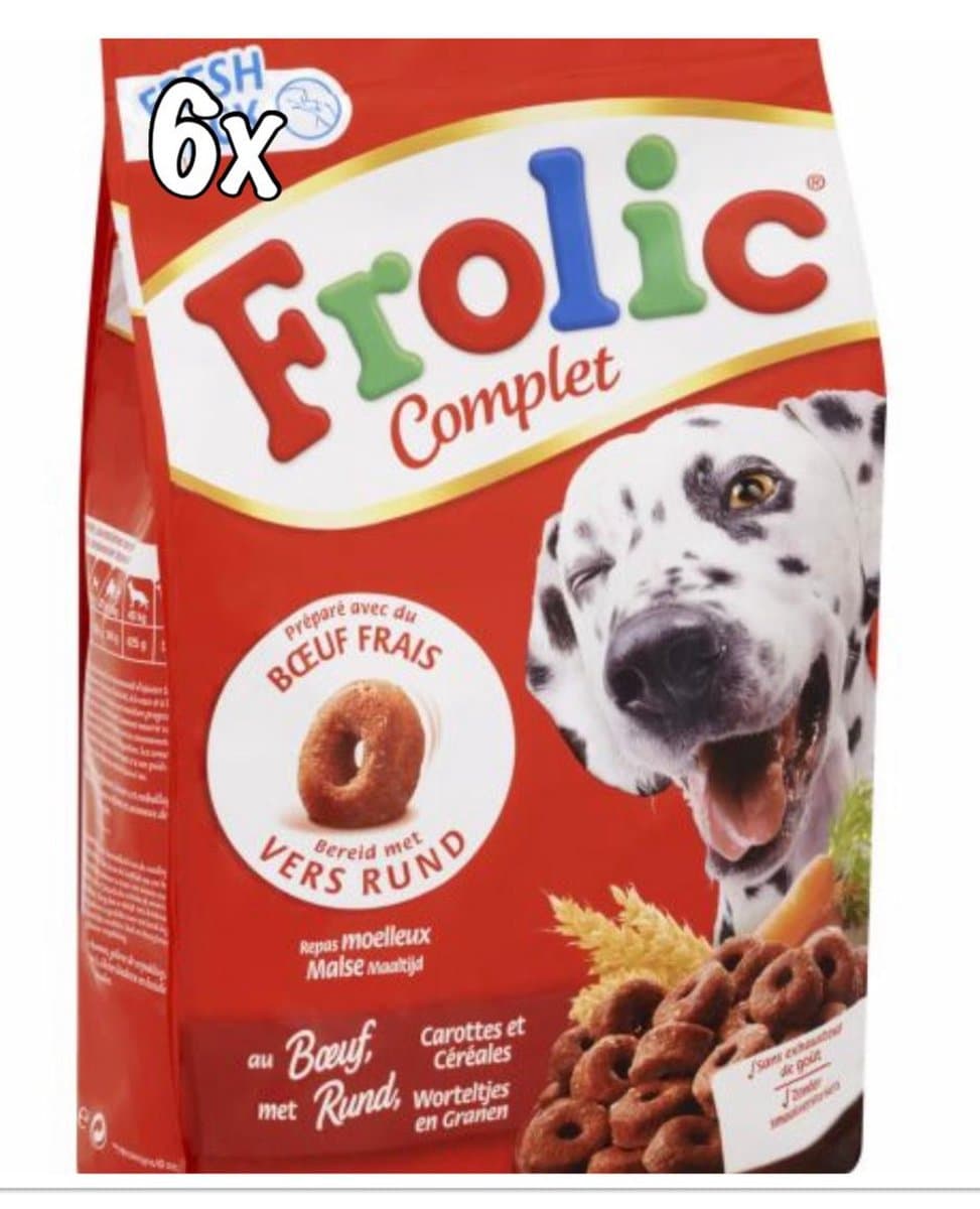 6x Frolic Honden droogvoer - Rund smaak - 1.5 kg (9kg)
