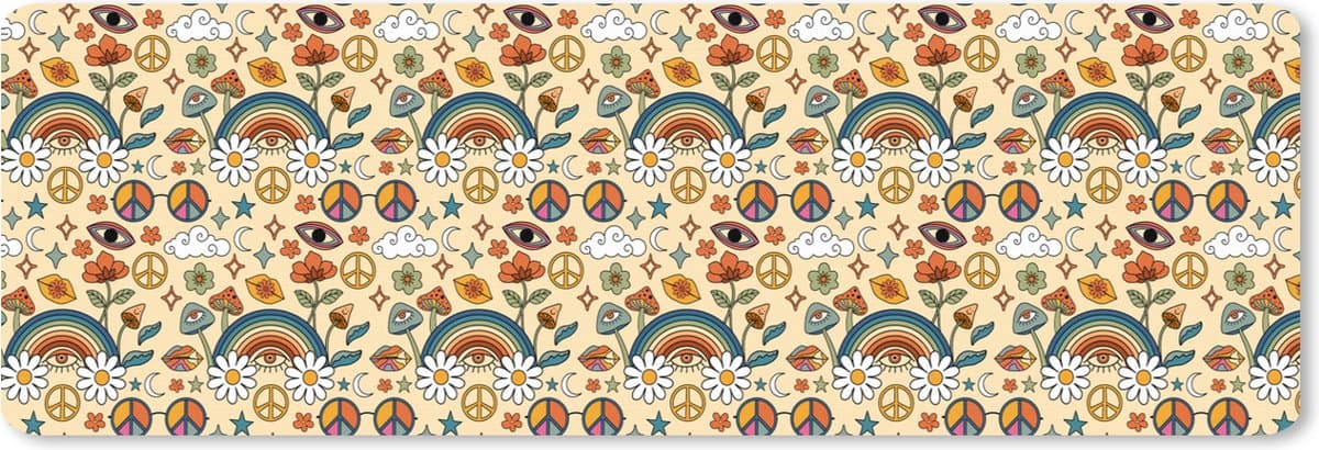 Muismat XXL 90x30 cm - Bureau onderlegger - Bureau mat Vintage - Patronen - Zomer - Bureaumat - Gaming mousepad xl - Bureaulegger groot - Computer deskmat