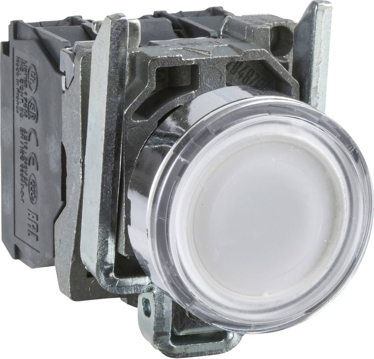 Schneider Electric XB4BW31B5 Harmony XB4BW31B5 Druktoets Bedieningsknop vlak 1 knop Wit Druk-ontgrendeling 1 stuk(s)