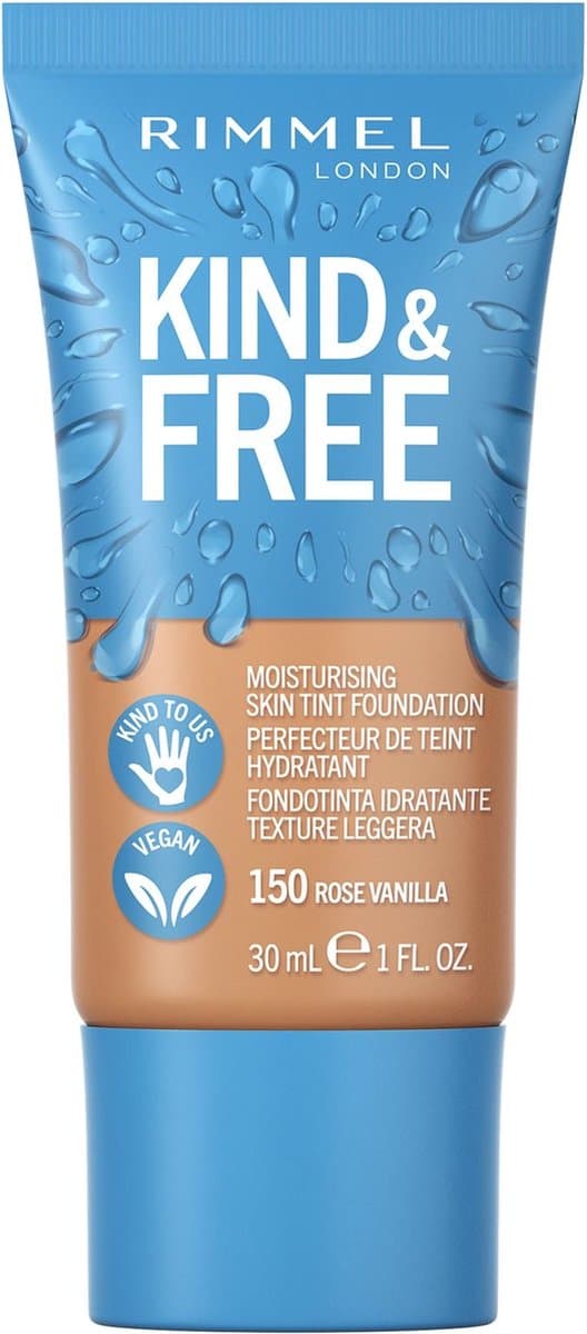 Rimmel Kind + Free hydraterende foundation met een subtiele dekking Rose Vanilla 150