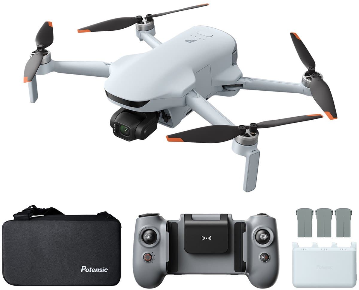 Potensic ATOM 3 Drone Fly More Combo - 8K Photo - 4K 60fps - 16 km bereik - 1/1.3" CMOS - 3-Axis Gimbal - 120 min vliegtijd (3 accu's) - minder dan 249g