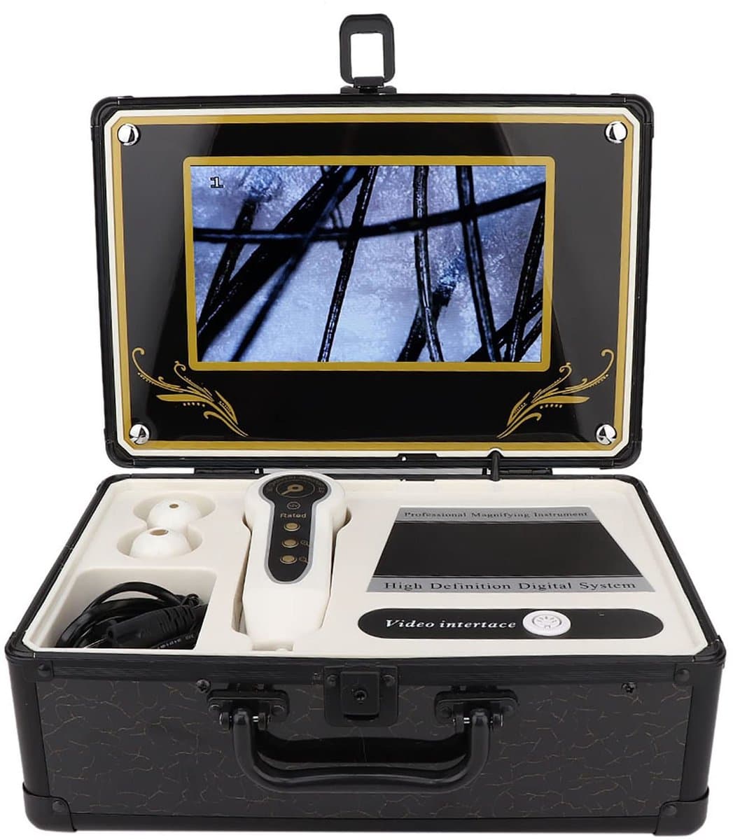 Dailygoods- Huidcamera 50x/200x - Huid-/haarherkenning - Hoofdhuidanalyse - Glansdetectie - EU-stekker 100-240V - Intuïtief scherm - Haardetector