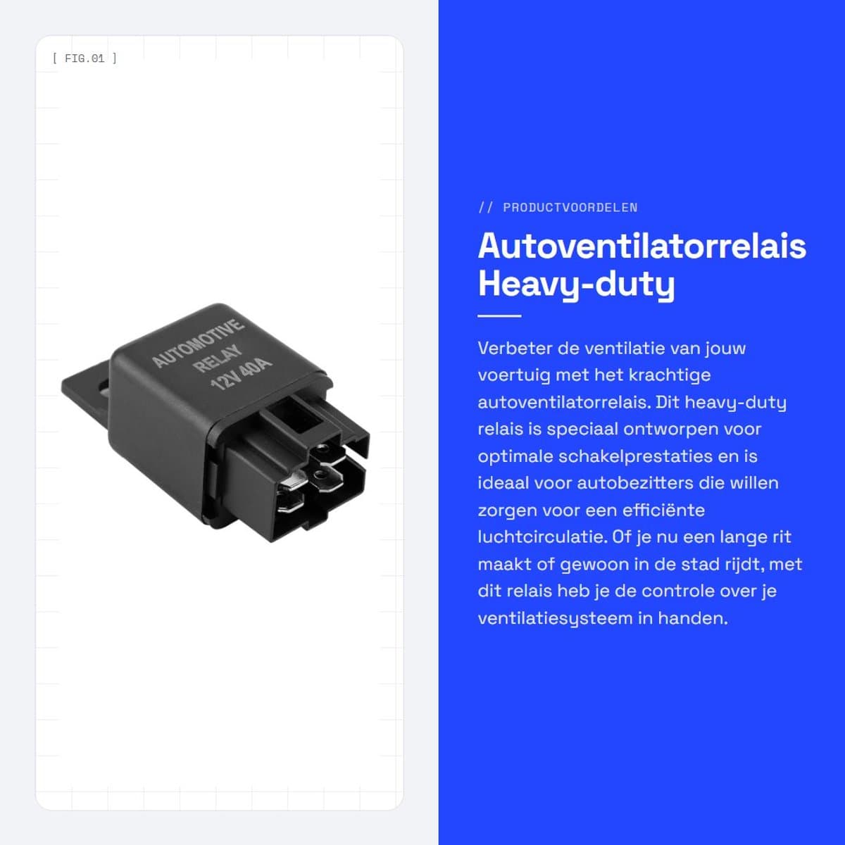 Dailygoods - Autoventilatorrelais - Heavy-duty Schakelrelais - Betrouwbare Ventilatorbesturing - Compact Formaat - Auto Accessoire - Geschikt voor Div...