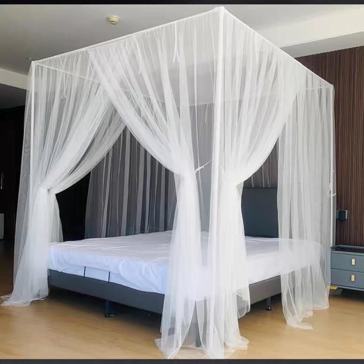 Hemelbed Frame - Bed Decoratie - Slaapkamer Aankleden - Aluminium Legering - Full Maat - Wit