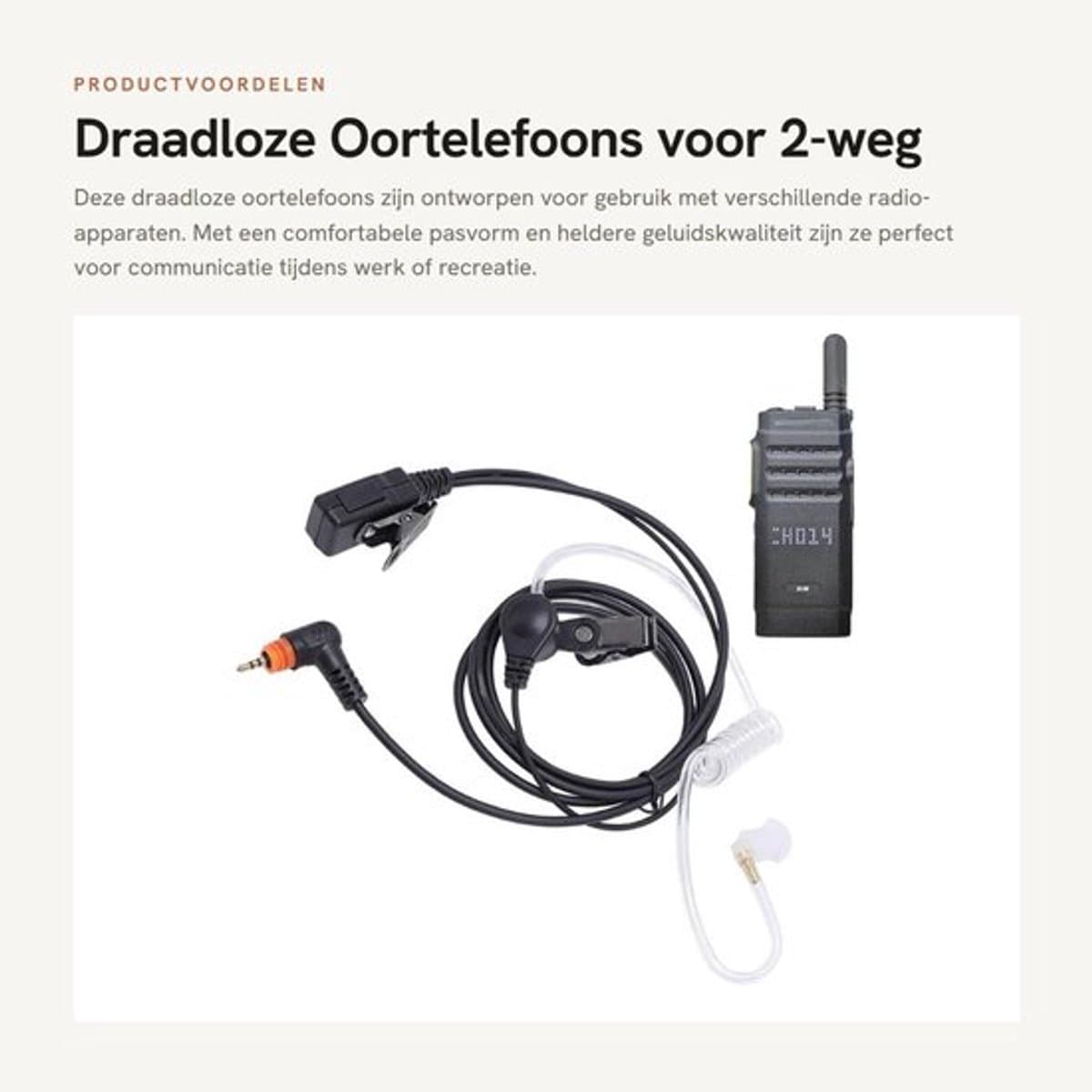 Radioheadset Draadloos - Oortelefoon met Microfoon - Compatibel met SL1K/SL2K/SL300 - ABS/TPU Materiaal - Zwart - Geschikt voor Radioapparaten