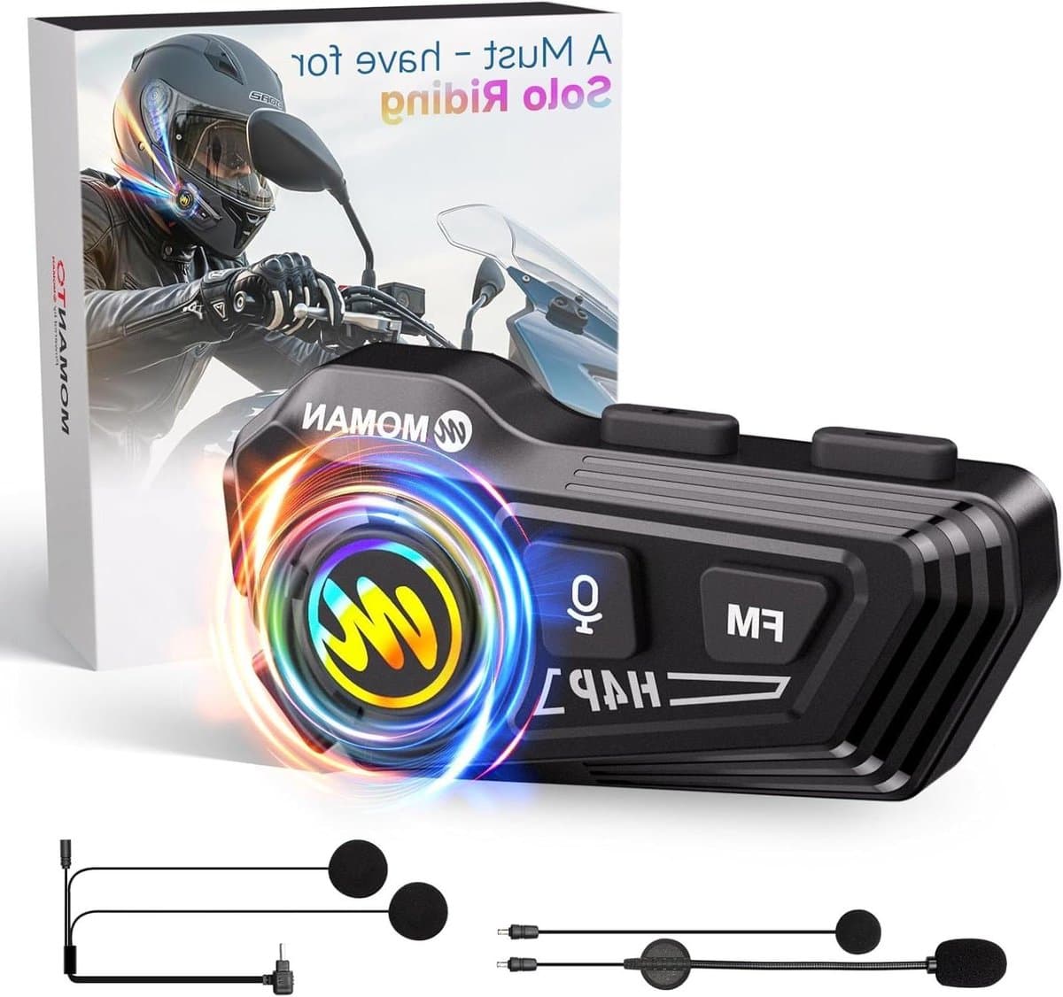 Motorfiets Headset - Helm Luidspreker - Veilig Onderweg - Wireless 5.3 - 1000 mAh Batterij - Zwart