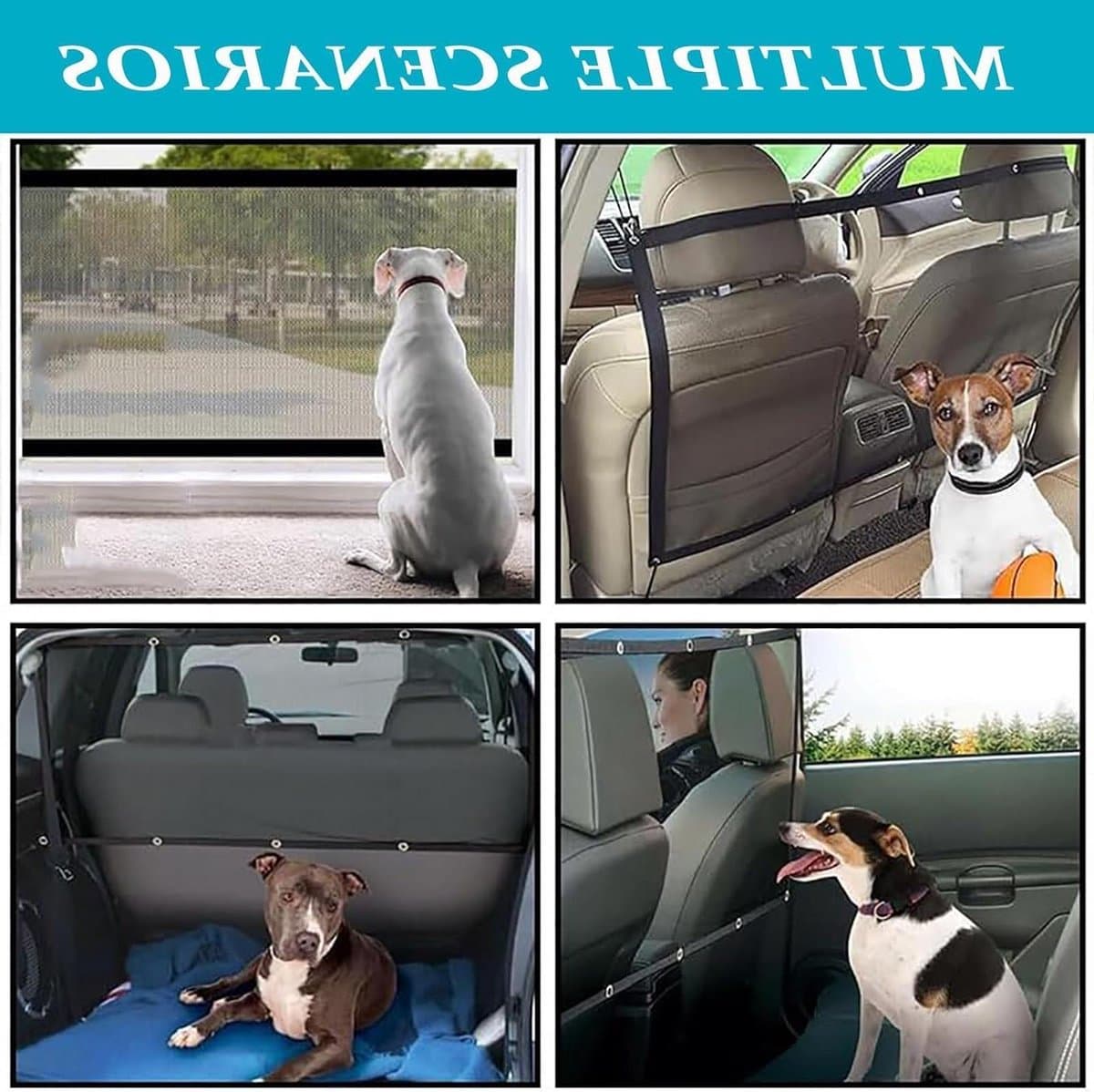 Hondennet Auto - Hondenafscheiding - Veilig Rijden - Verstelbaar Mesh - 100 x 100 cm - Zwart