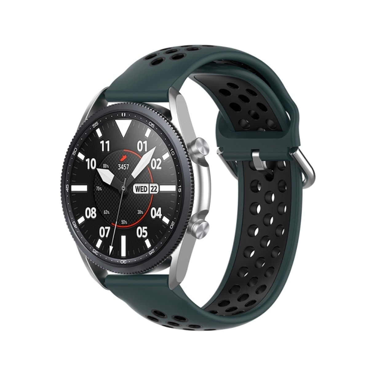 Voor Galaxy Watch 3 45 mm siliconen sportband in effen kleur, maat: vrije maat 22 mm (rood)