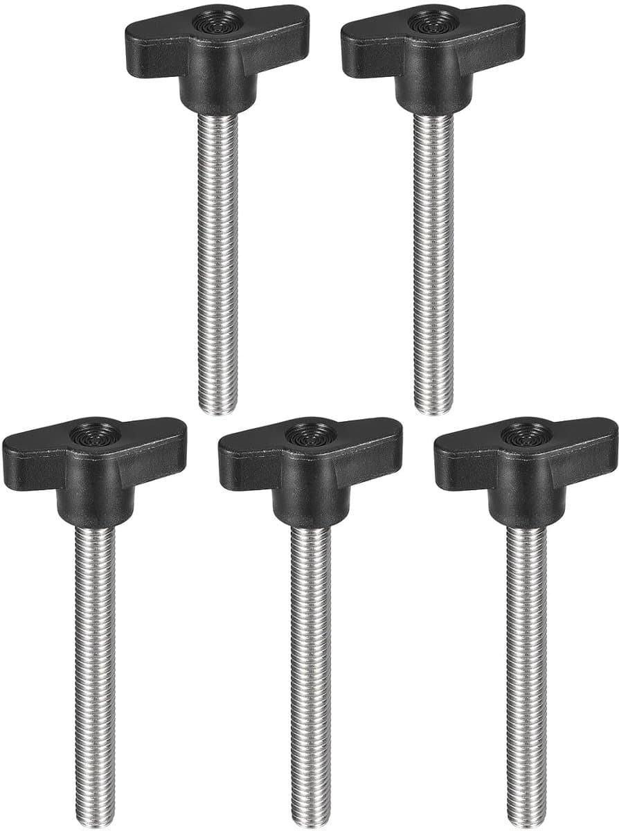 5 stuks spanschroefknop, M8 x 70 mm van roestvrij staal 304 in T-vorm voor het snel vervangen van handspanknopschroeven met T-greep