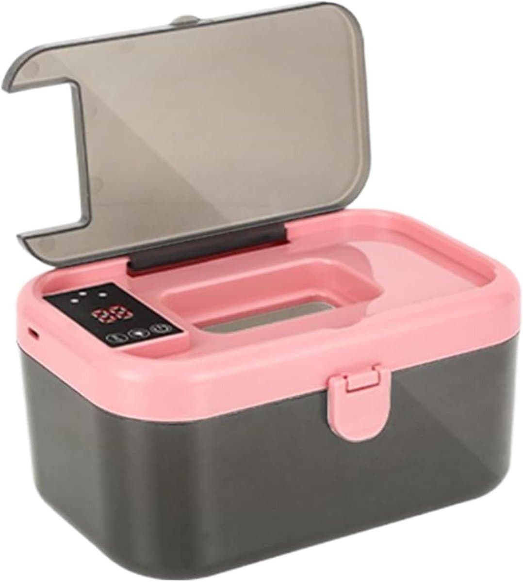 Baby Billendoekjes Warmer - Luierdoekjes Dispenser - Babyverzorging Thuis - Verwarmt Doekjes Snel - 20x14x10 cm - Roze
