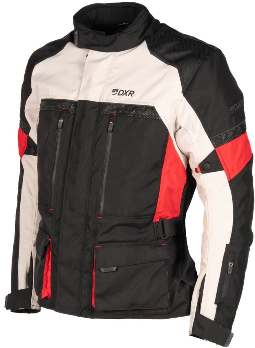 DXR Motorjas - Roadtrip - Zwart Lichtgrijs Rood - L