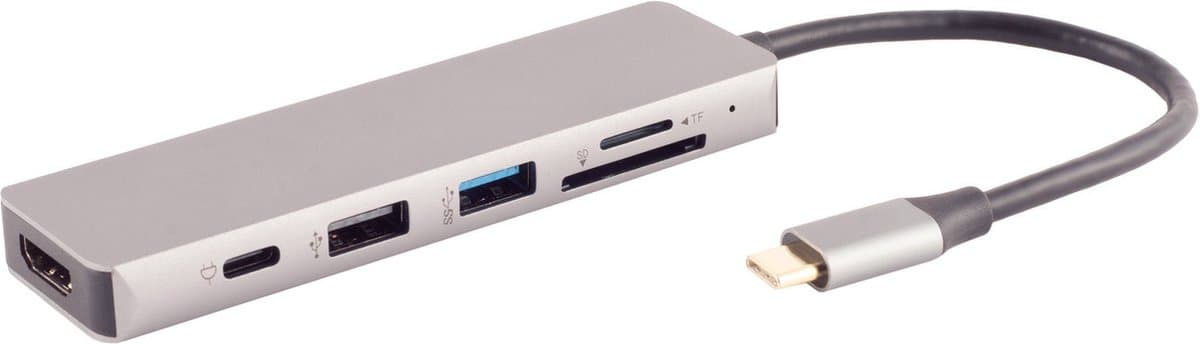 S/CONN 14-05027 laptop dock & poortreplicator Bedraad USB 3.2 Gen 1 (3.1 Gen 1) Type-C Grijs
