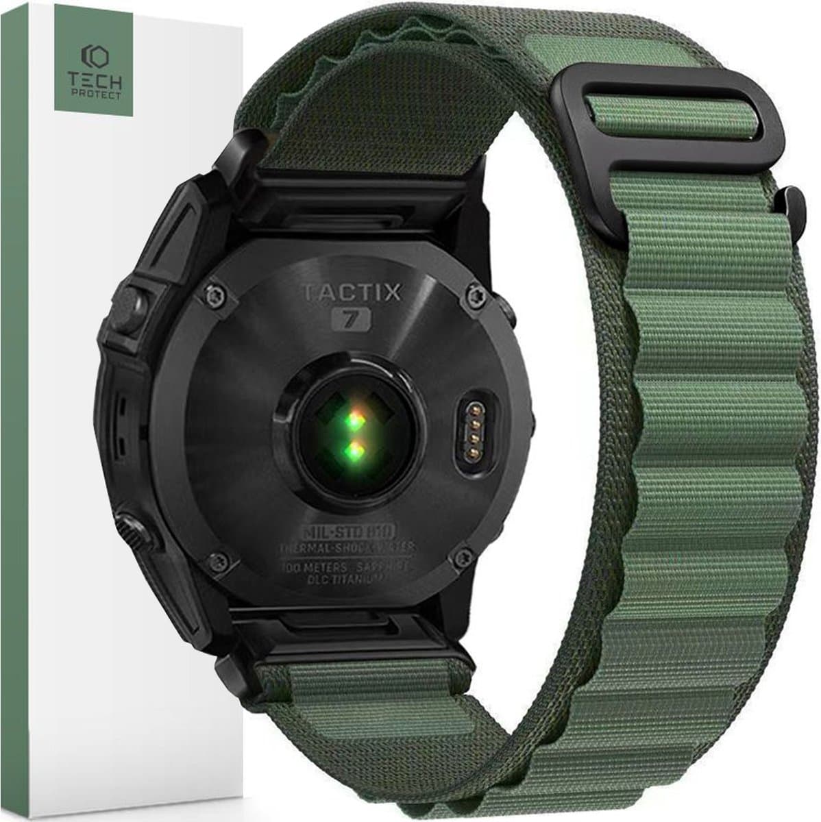 TECH-PROTECT - NYLON - PRO GARMIN FENIX - 5 / 6 / 6 - PRO / 7 - MILITAIRE - GROEN
