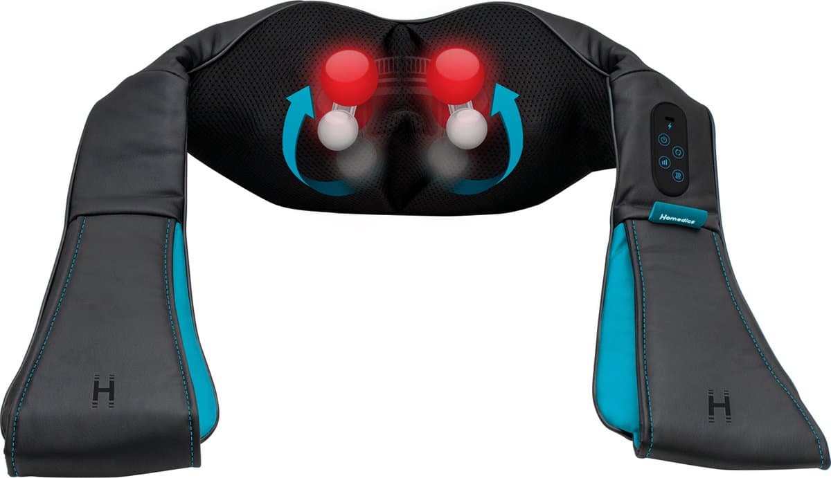 HoMedics Shiatsu Massagekussen met Warmte - 3 Snelheidsinstellingen - Nekmassage - Schoudermassage - USB C Oplaadbaar - NMS50H