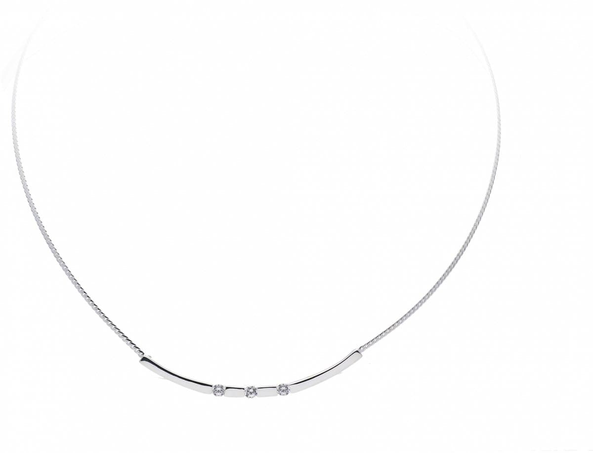 Classics & More - Zilveren Collier - Mat/poly zirkonia