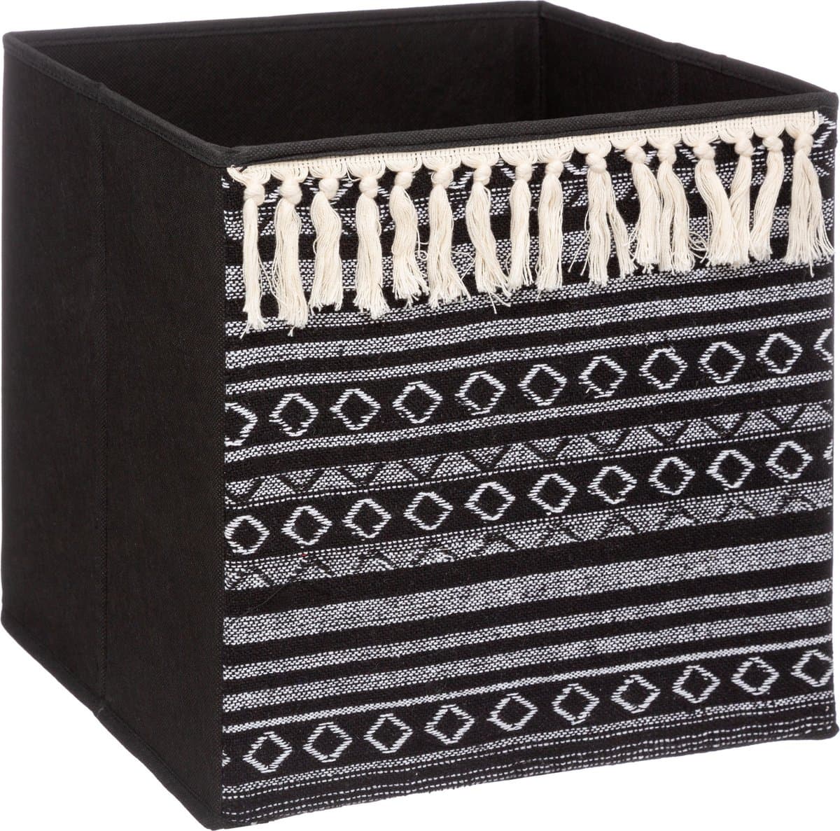 5five Etnische opbergdoos - Zwart, 31 x 31 cm