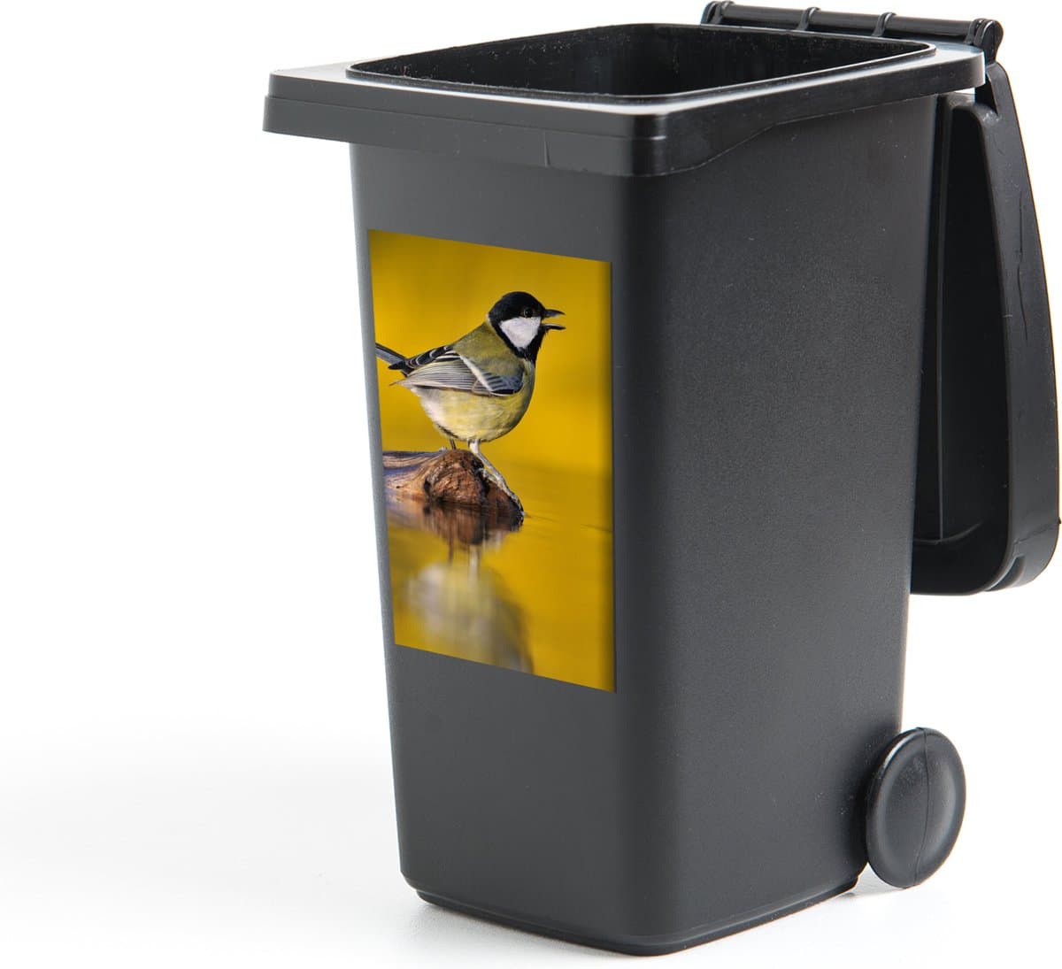 Container sticker Koolmees - Vogel - Water - 40x60 cm - Kliko sticker