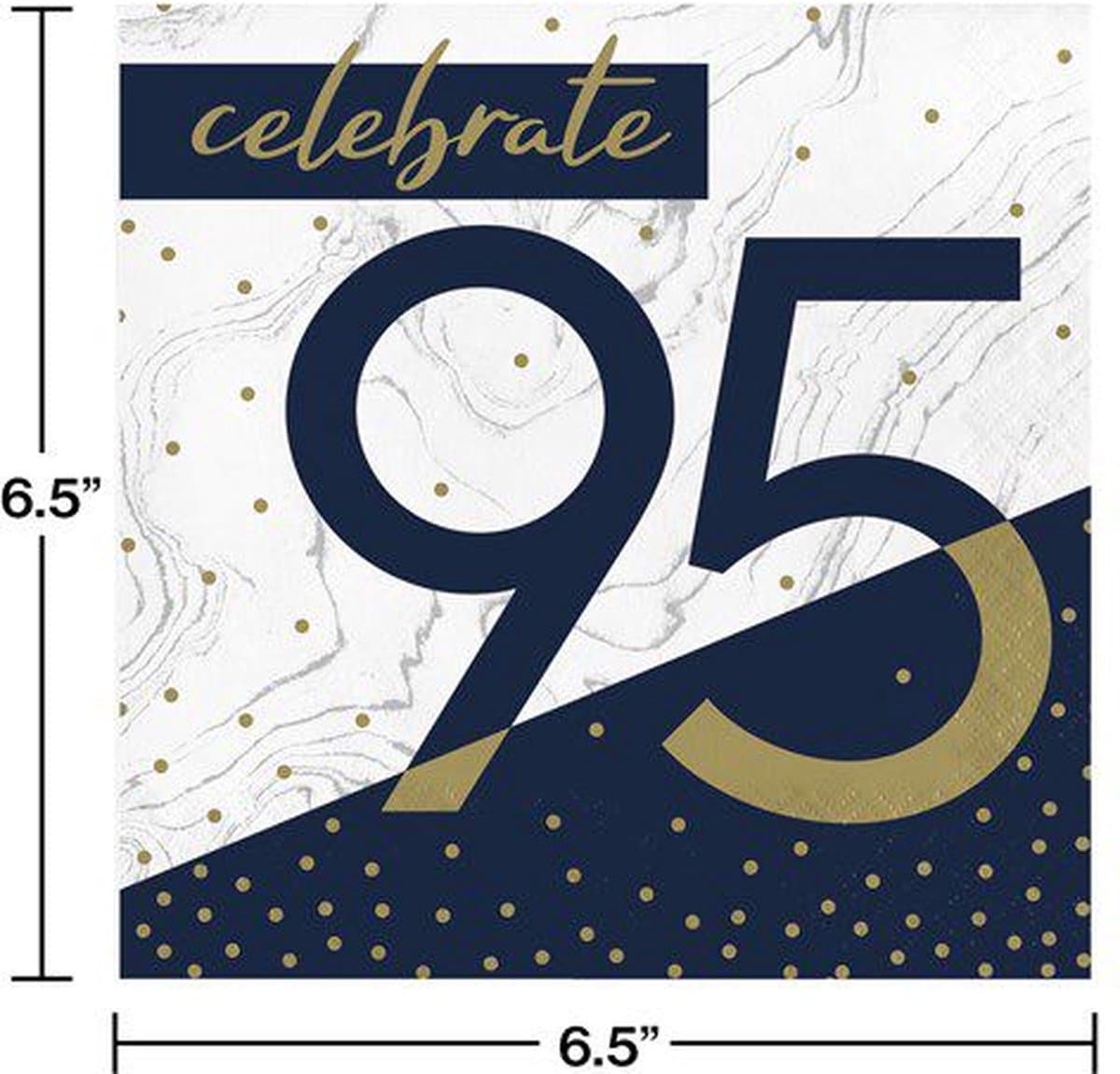 Servetten 95 jaar navy gold 33cm 16st