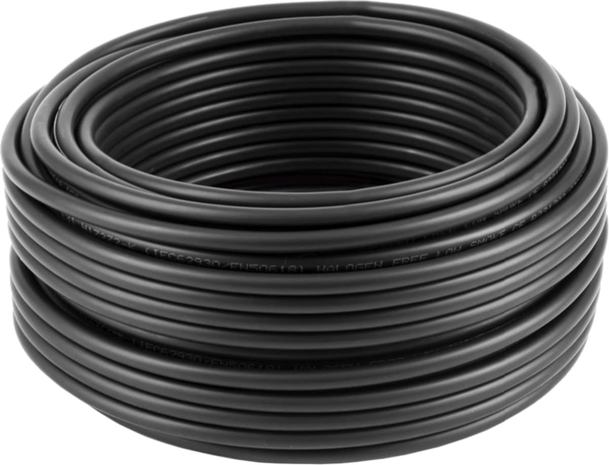 Solarkabel 6mm2 - B2ca - H1Z2Z2-K - 25 meter - Zwart