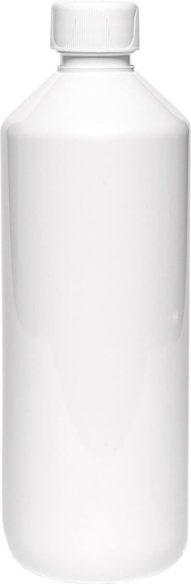 Lege plastic fles 500 ml PET wit - met witte ribbeldop - set van 10 stuks - Navulbaar - leeg