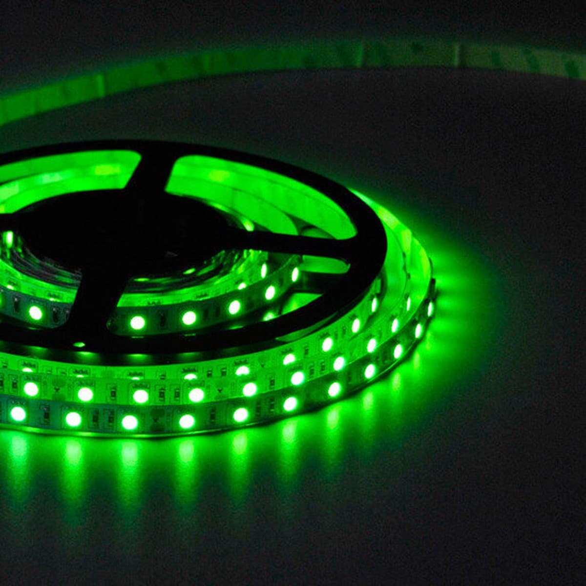 LED Strip 5050 060 leds/mtr IP20 GREEN 14.4W 24V PCB 10mm
