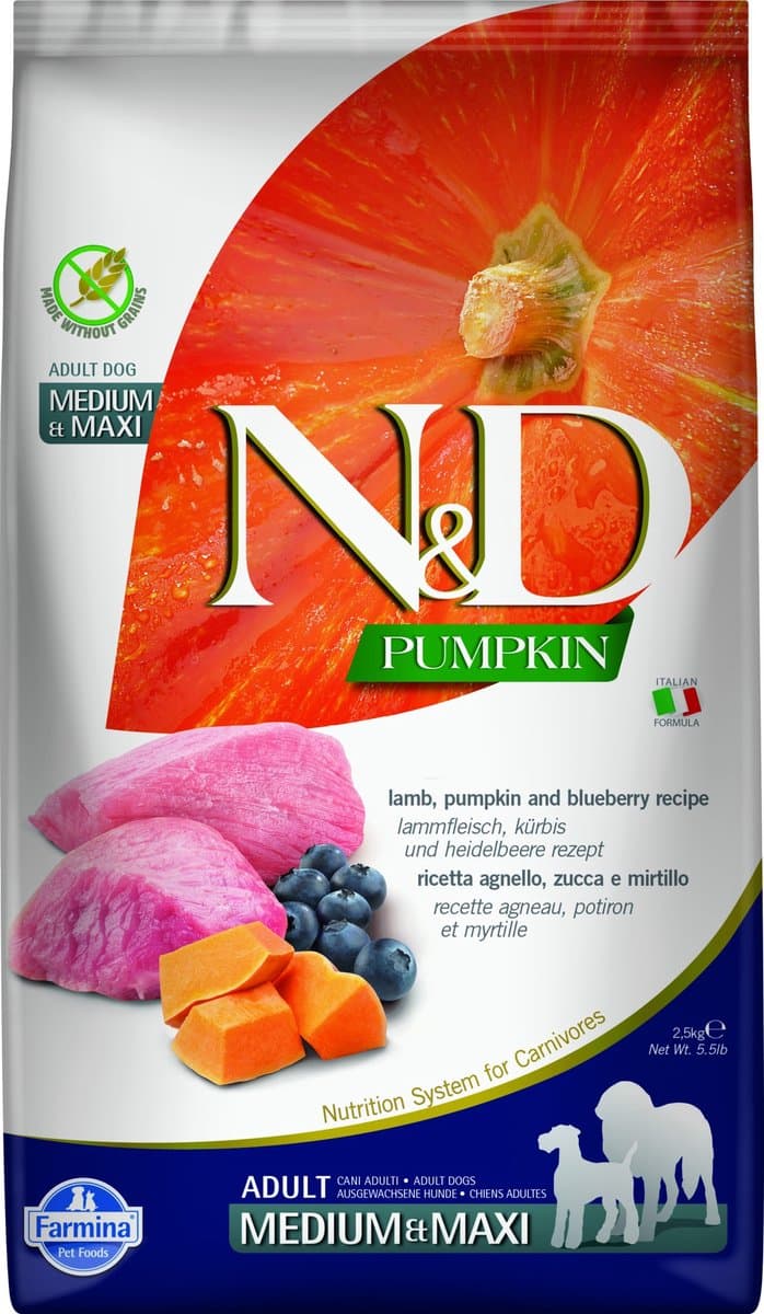 Farmina N&D Pompoen Lam Adult Medi/Maxi Hondenvoer 2,5 kg