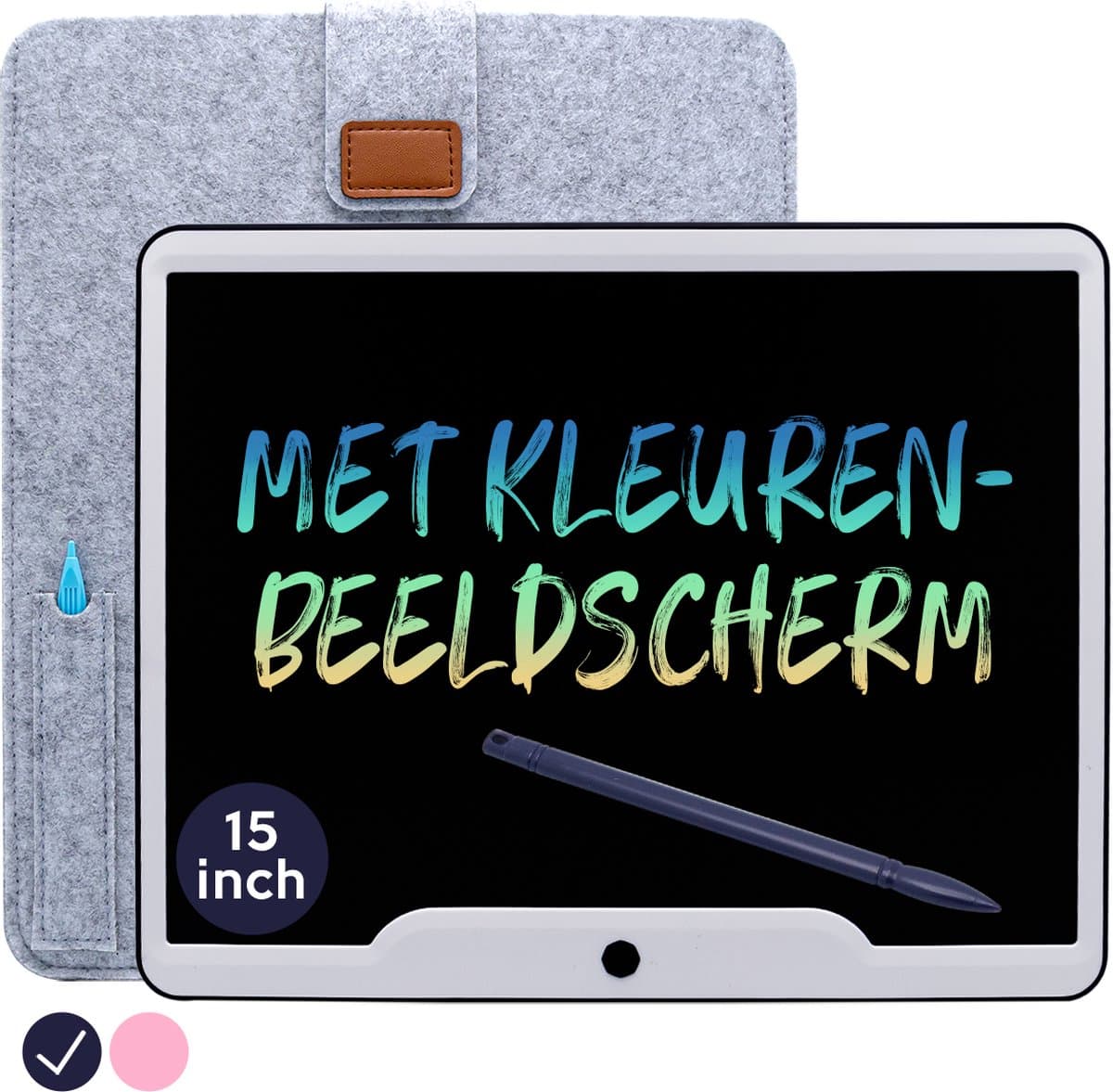 LCD Tekentablet Kinderen "Blauw" 15 inch - Educatief Speelgoed 4 jaar - 5 jaar - Kado - Cadeau - Jongens - Kinderen - Interactief Speelgoed 3 Jaar - Cadeautjes Kinderen - Kleuter - STEM Speelgoed Jongens - Kids Tablet - Ewriter - Speelgoed 6 Jaar