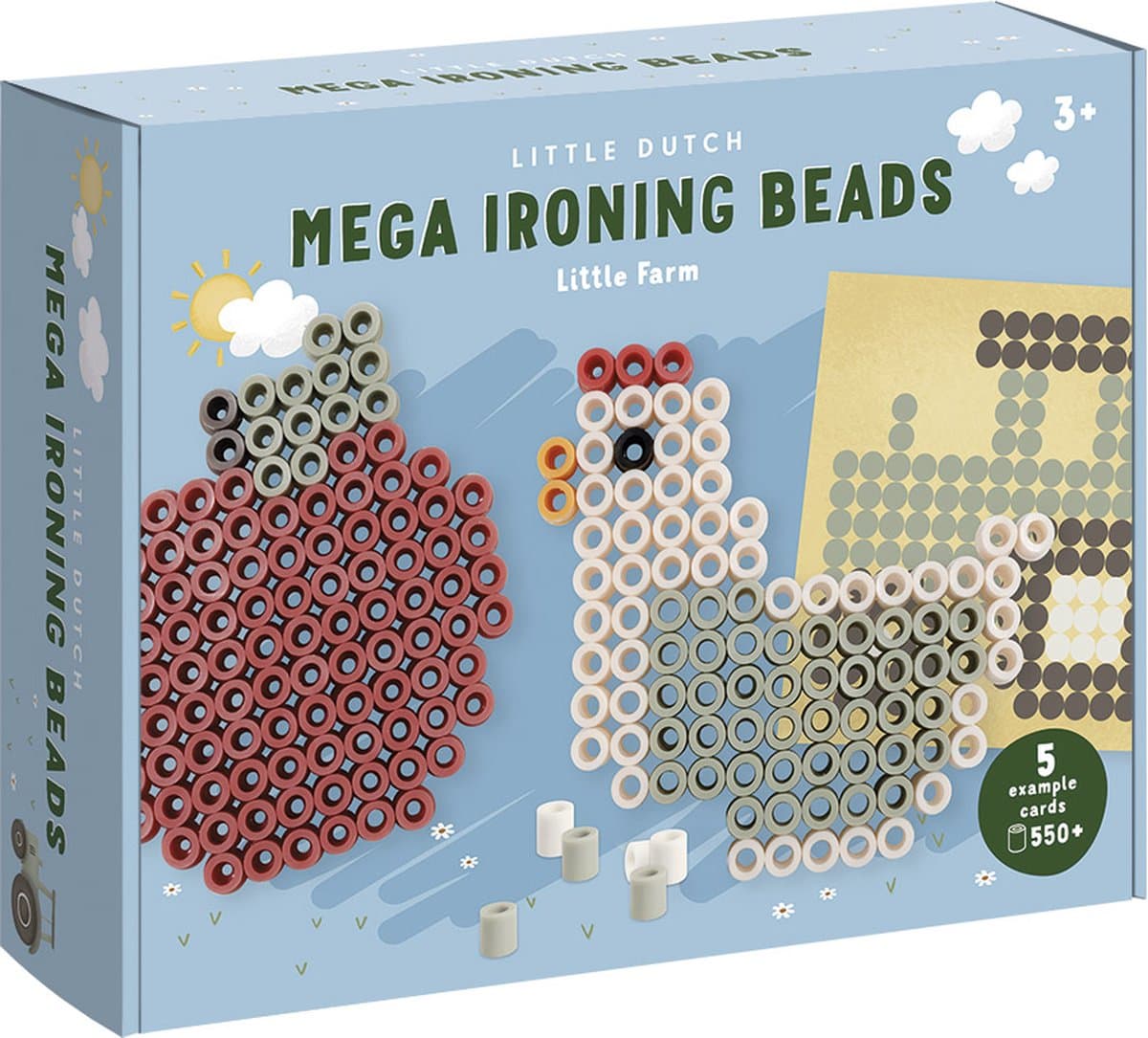 Little Dutch mega strijkkralen Little Farm - mega iron on beads - knutselset - creatief educatief