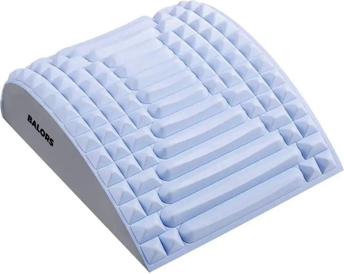 BALORS® SpinePal Rug- & Nekstretcher – Massage Kussen & Houdingscorrector – Verstelbare Rugstrekker met Drukpunten – Verlicht Rugpijn & Spierspanning – Ergonomisch Rugkussen – Blauw