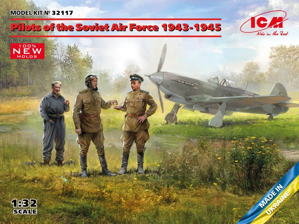 ICM Modelbouwpakket Militaire voertuigen - 32117 Pilots of the Soviet Air Force 1943-1945 Plastic - 1:32 - Modelbouw
