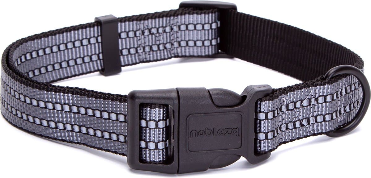 Nobleza Honden klikhalsband reflecterend - Maat S - Verstelbaar 25 / 40 cm - Grijs
