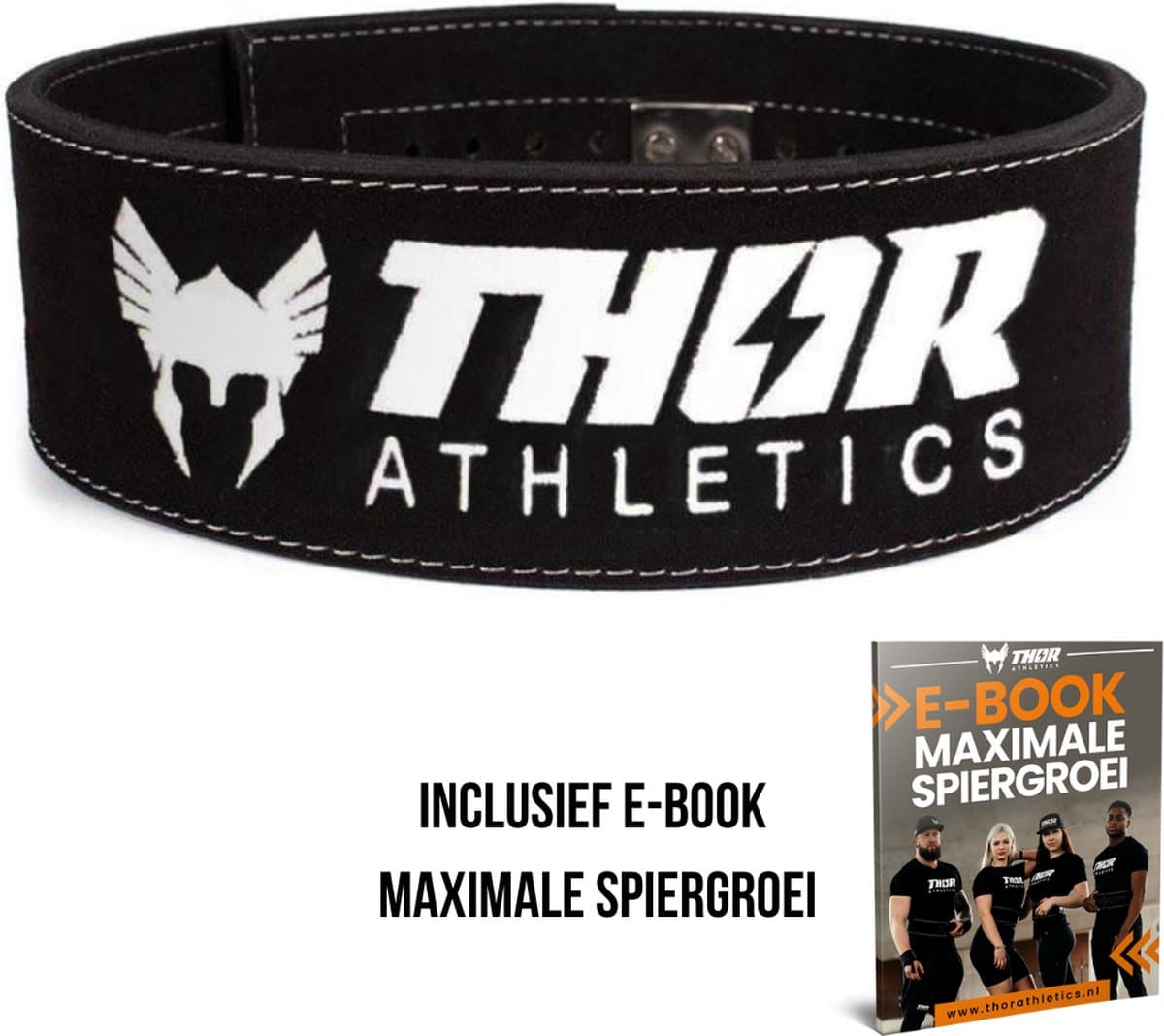 Thor Athletics Lifting Belt - Powerlift Riem - Fast Clip Sluiting - Lever Belt - Krachttraining Accessoires - Zwart - Maat (XL)