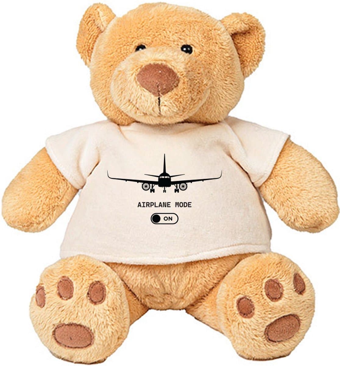 Pluche Beer Airplane Mode - vliegtuig - piloot - vliegen - vakantie - reizen - knuffel - kado - beertje