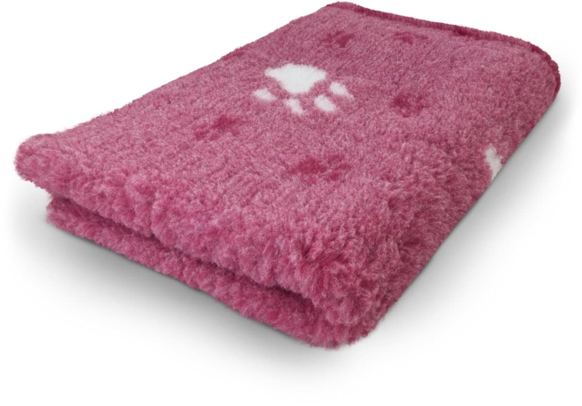 Vet Bed 3 Kleur Big Paw - Oudroze - Antislip Hondenmat - 2 Stuks - 75 x 50 cm - Waterafstotend - Latex Antislip - Benchmat Hond - Hondendeken - Hondenkleed - Machinewasbaar