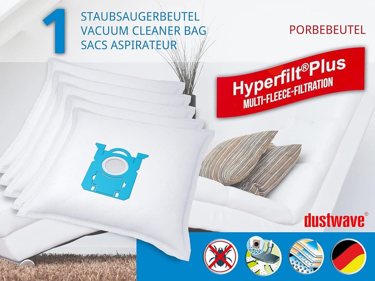 Stofzuigerzakken - Microvlies zakken - Stofvrij maken - Hygiënische sluiting - 100% Pasvorm - Wit