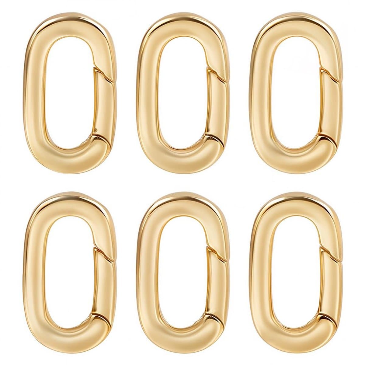 Dailygoods - Dailygoody - Echte 18K Vergulde Lente Ovale Ring - Karabijnhaak Ring - Goud - Sleutelhanger Sluitingen - Sieraden Maken en DIY Crafts - Geschikt voor ...