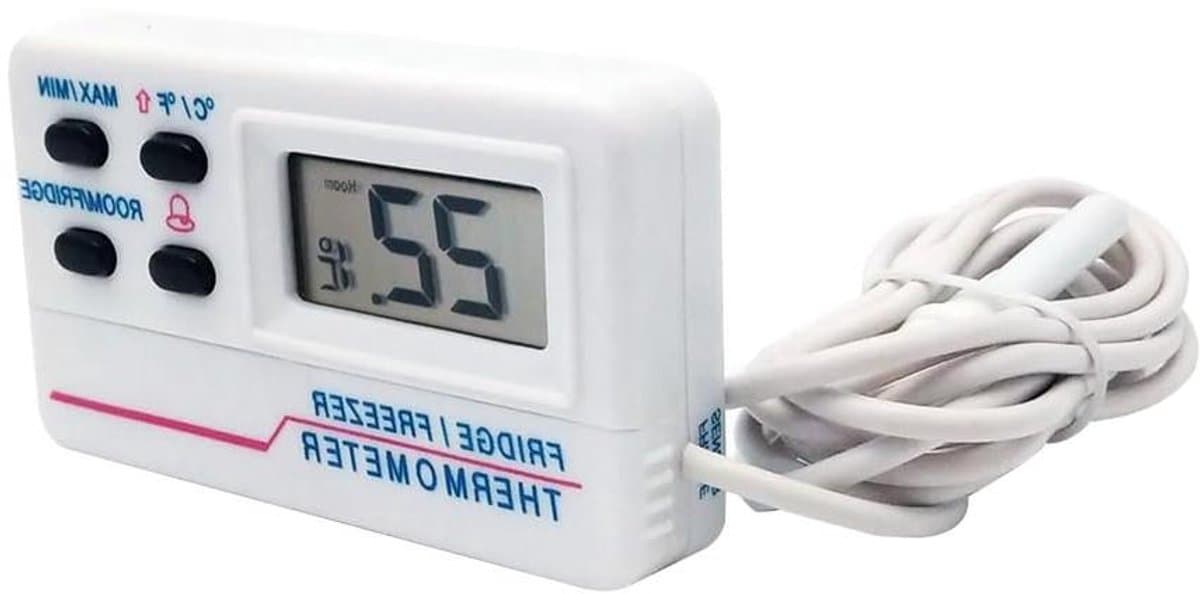 Digitale Koelkastthermometer - Vriezer Thermometer - Temperatuur Bewaken - Dubbele Sensor - -50 tot 70 °C - Wit