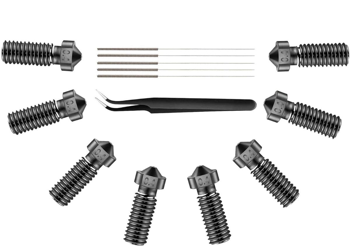 Allecto - Volcano mondstuk - 0,4 mm - Hoge hittebestendigheid - Set van 8 - Compatibel met Artillery/Sidewinder - Ideaal voor 3D-printers