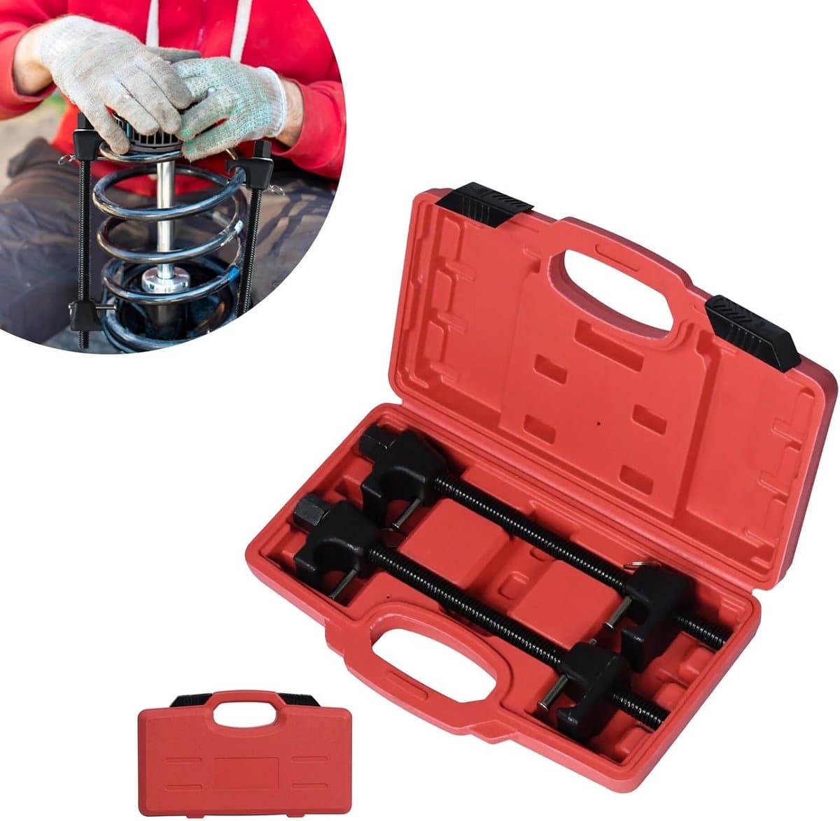 Veerspanner Set - Schroefveer Tang - Ophanging Reparatie - Universeel Toepasbaar - Max 375mm - Zwart