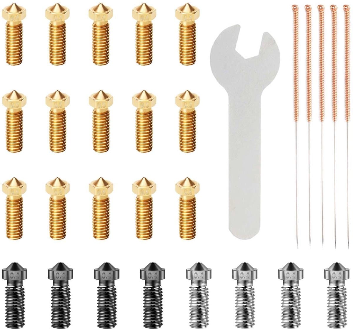 Dailygoods- Düsenset 23 Stuks - Reinigingsset - 3D-Drucker - Artillery/Anycubic - Nozzle - Compatibel met 3D Printers - Nozzle Cleaning Kit