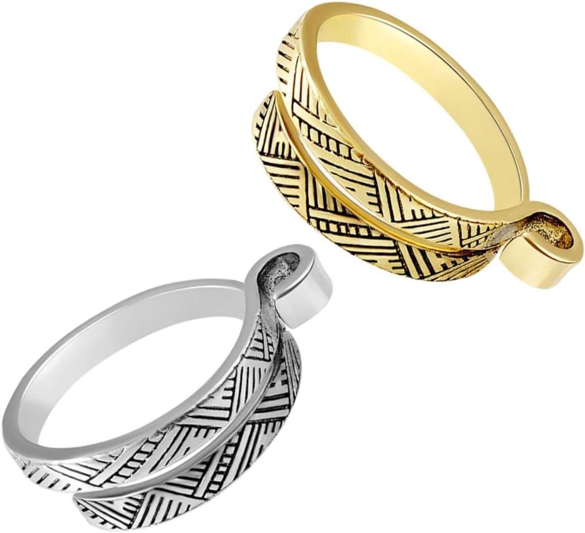 Haakringen Set - Garen Gids - Breien en Naaien - Verstelbaar Ontwerp - 2.5 cm - Goud en Zilver