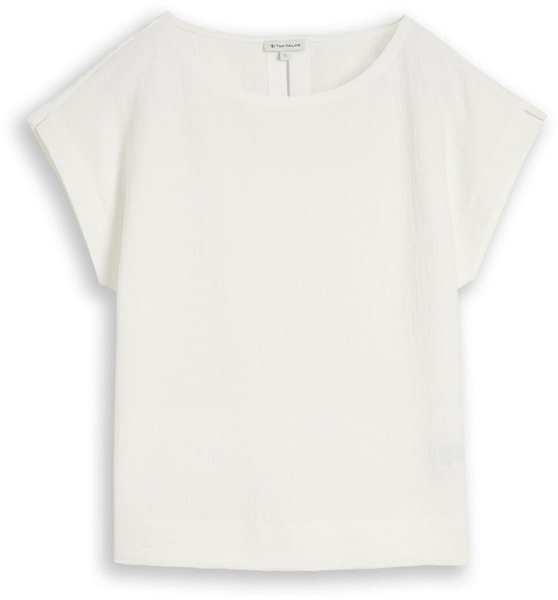 Tom Tailor - T-shirt met losse pasvorm - Maat S - Whisper White