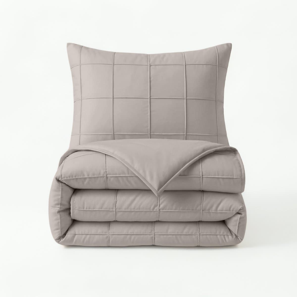 Check Pintuck Taupe/Grey 140 x 220