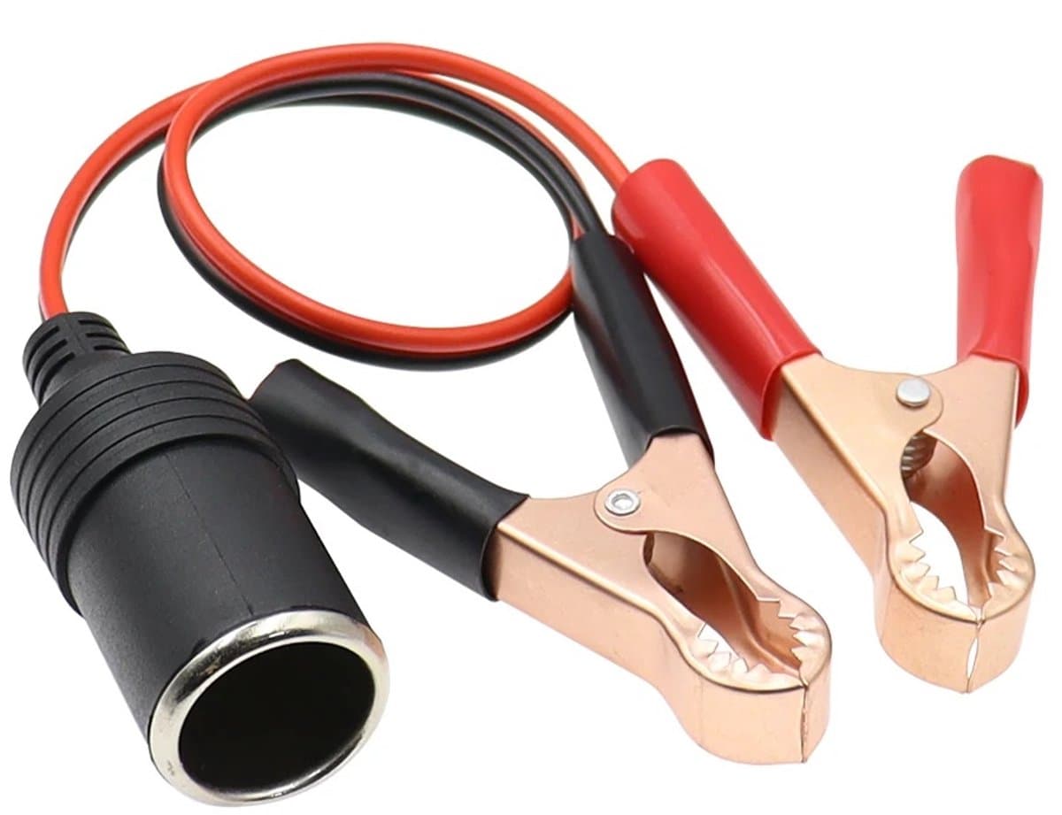 Han-Bar® 12V 50A Auto-Sigarettenaansteker Vrouwelijke Connector met Krokodillenclip – 30 cm totaal 40 cm lang