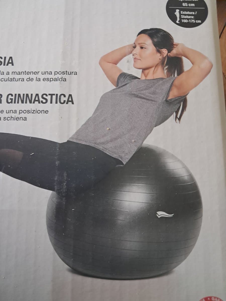 Crivit Soft-Gymnastiek bal - 65cm - Kunststof - Snel opblaasbaar - Voor Fitnessoefeningen - Zwart